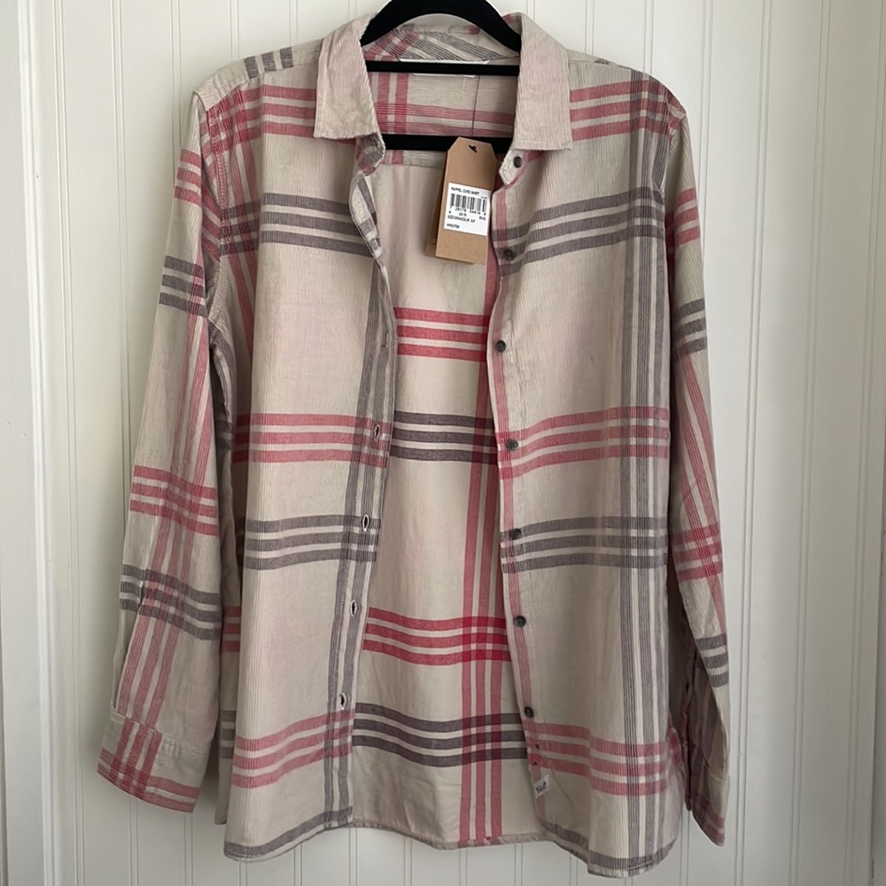Woolrich Women’s Rappel Corduroy Buttons Long Sleeve 100% Cotton Plaid NWT Top S - Picture 4 of 16